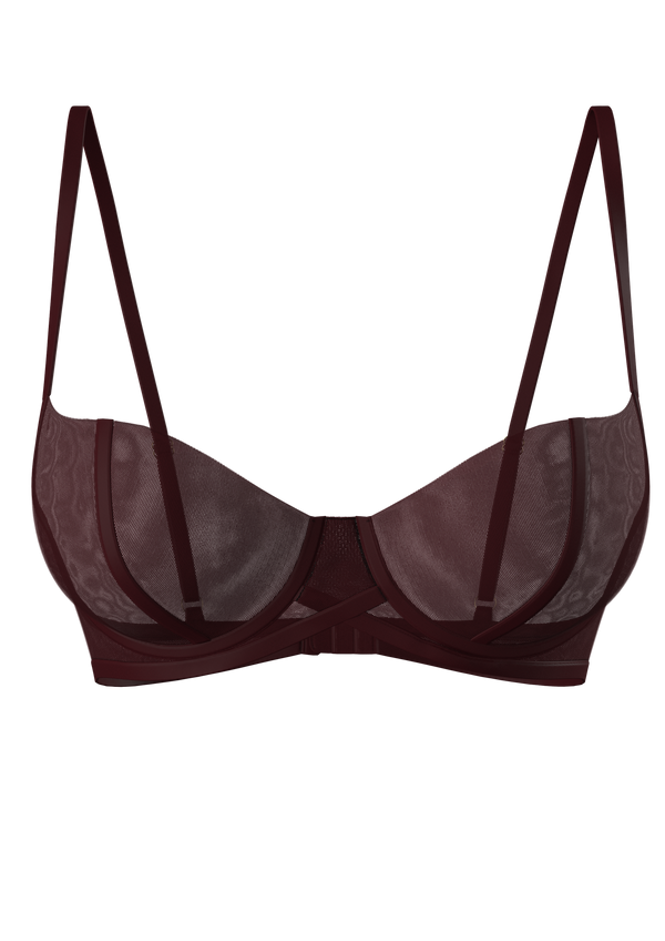 MONROE BALCONETTE BRA IN BURGUNDY