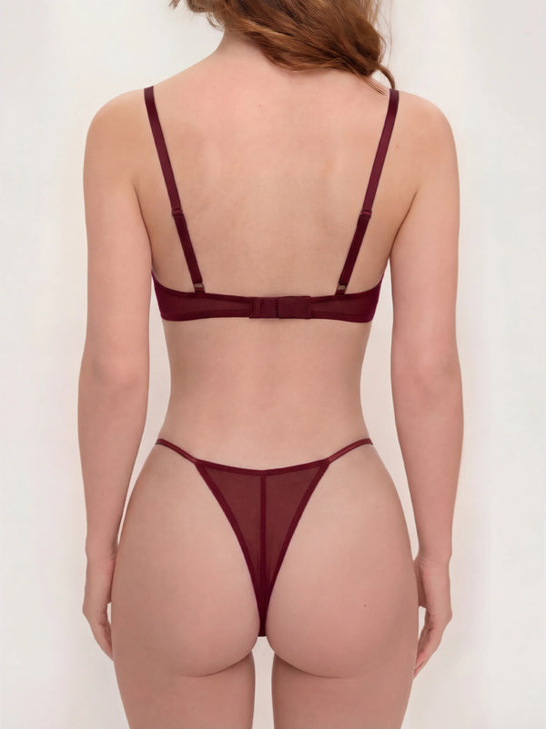 AVA THONG IN BURGUNDY