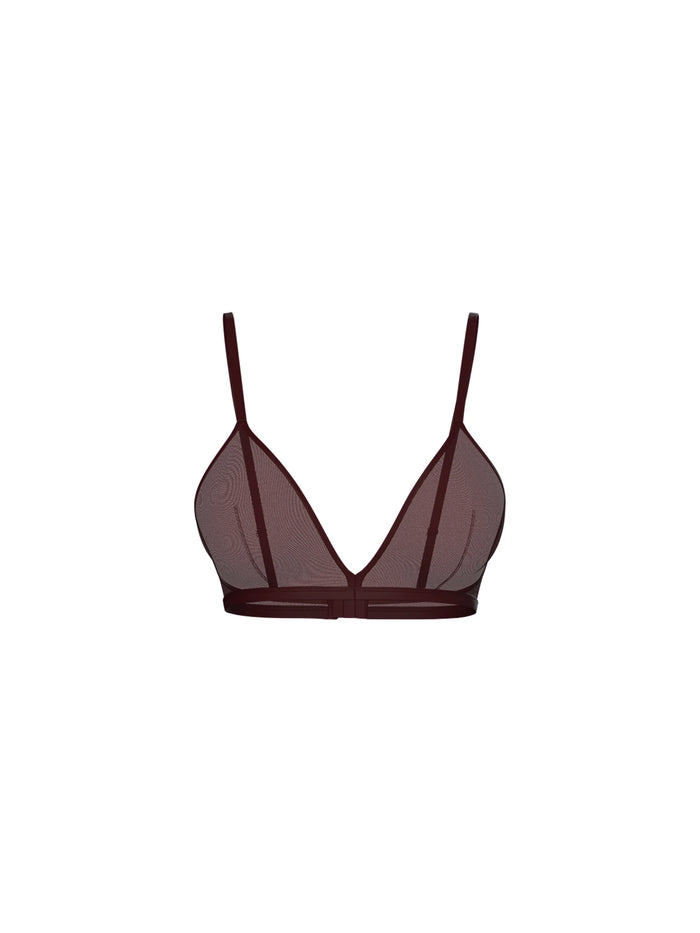 AVA TRIANGLE BRA IN BURGUNDY