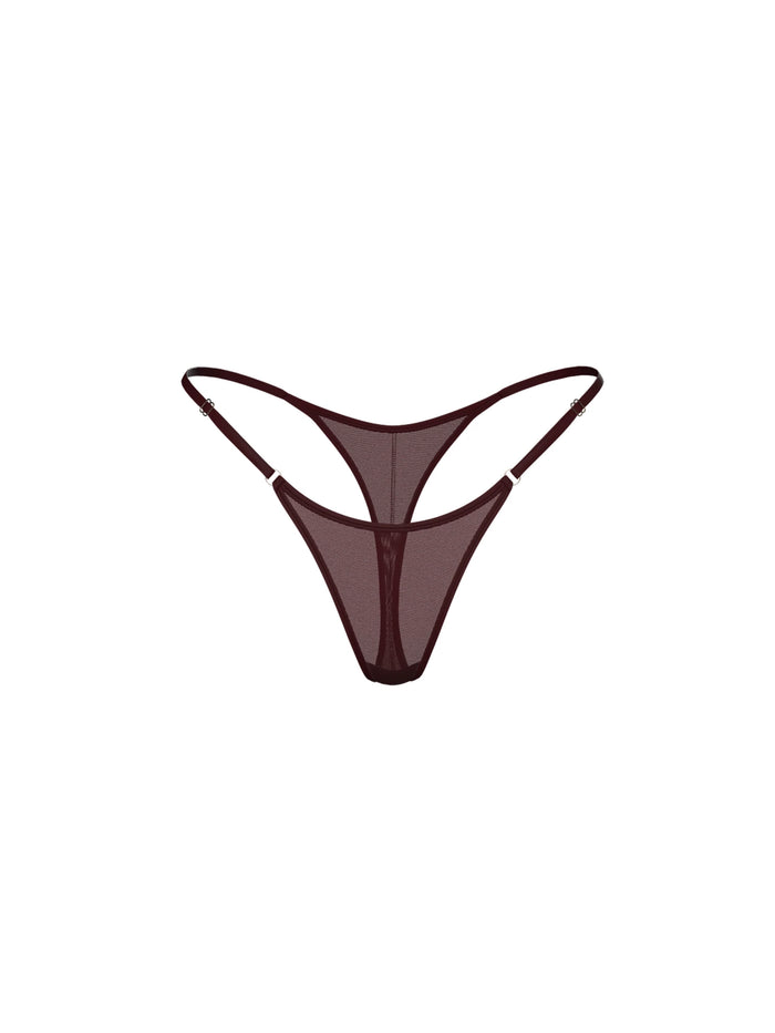 AVA THONG IN BURGUNDY